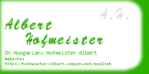 albert hofmeister business card